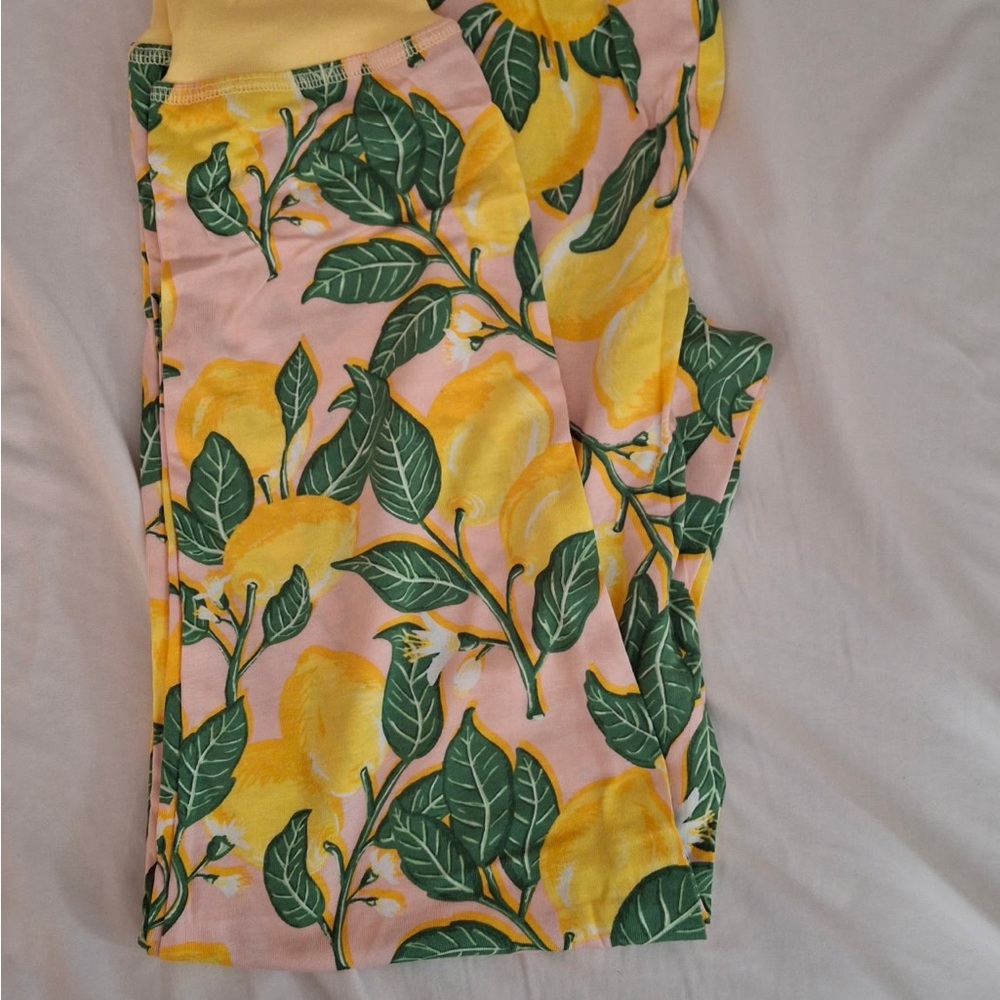 munki munki Lemon Print Pajama Set in Yellow and Green and pink - Picture 4 of 7